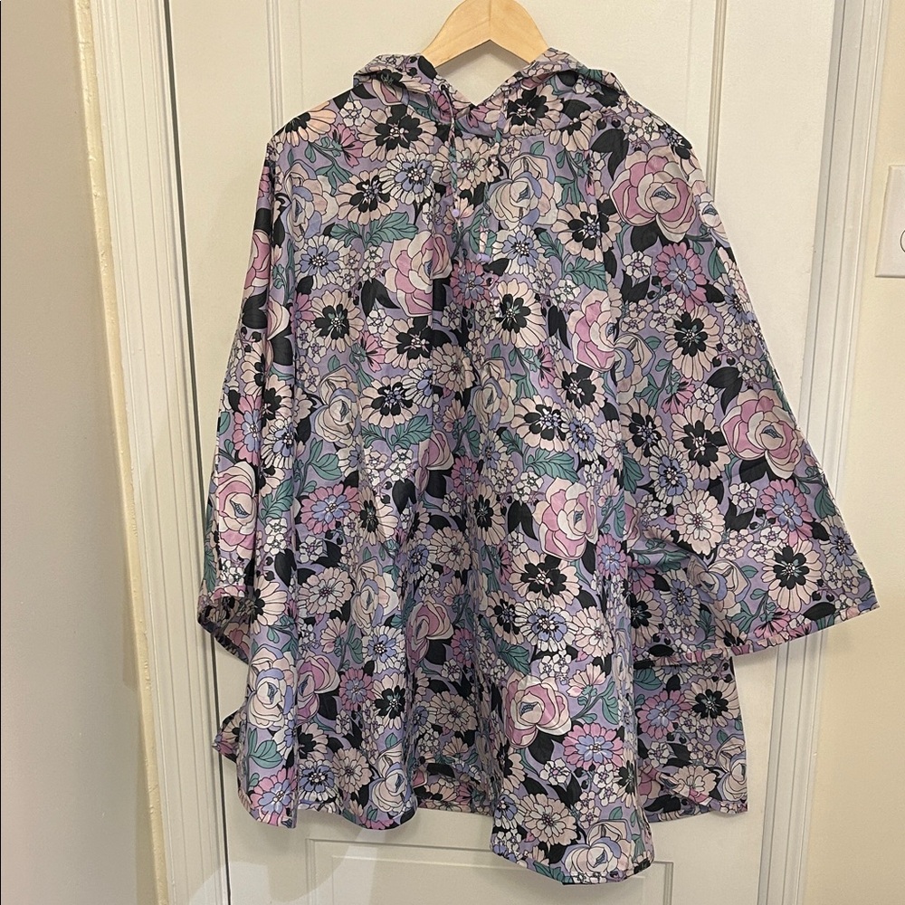 🛍 2/$18 Vera Bradley Aloha Blooms Floral Hooded Women's Rain Poncho w Hood
